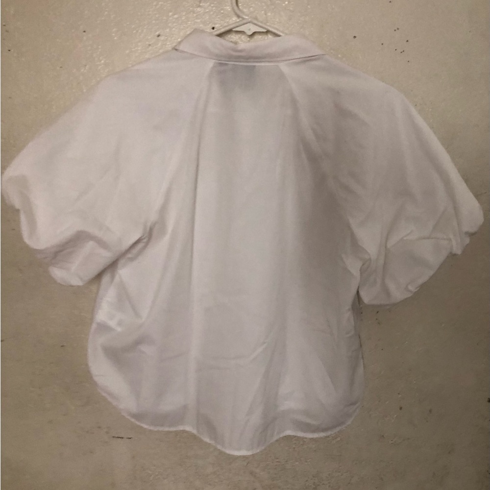 GAP x Doen Collab white Blouse Short Sleeves 100% Cotton  Women's Size XS - Picture 4 of 5